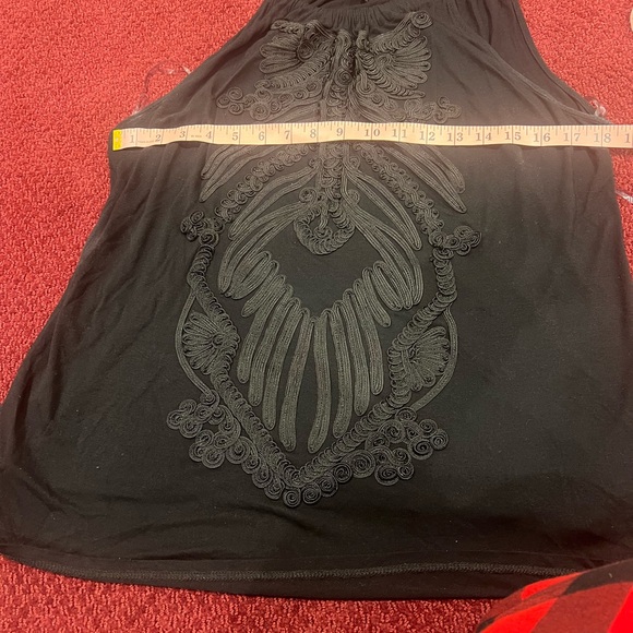 INC INTERNATIONAL CONCEPTS Black with black floral embroidery host pick - Picture 9 of 13